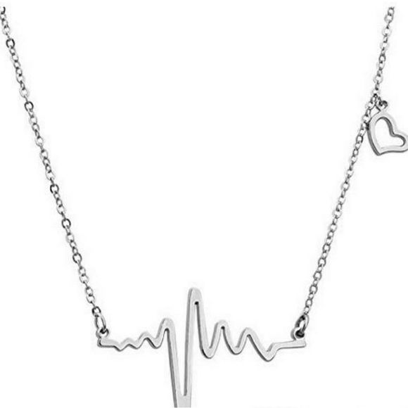 Heartbeat & Love Cardiograph Necklace NEW - Picture 2 of 3